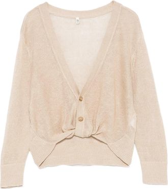 R13 Strickjacke mit 3/4-&Auml;rmeln und gedrehter Vorderseite