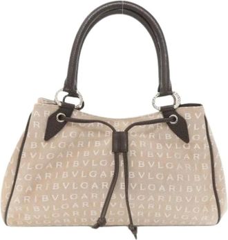 Bulgari Pre-owned Handbags, female, Beige, Size: ONE SIZE Pre-owned Canvas Handbag