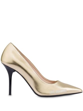 Love Moschino 95mm metallic pumps - Gold