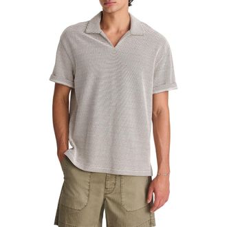 Madewell Skipper Johnny Collar Polo in Stripe Toasted Cashew at Nordstrom, Size Xx-Large