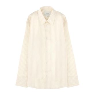 STUDIO NICHOLSON Camisa de Botones a Rayas View - Shirts - Hombre - Beige - L