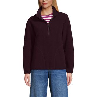 Lands End Half Zip Cozy High Pile Fleece Pullover in Lush Burgundy at Nordstrom, Size X-Large P