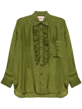 Plan C ruffle-detailed shirt - Green