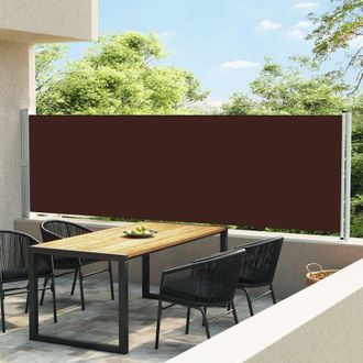 vidaXL Toldo Lateral Retr&aacute;ctil Para Patio Marr&oacute;n 140x600 Cm Vidaxl