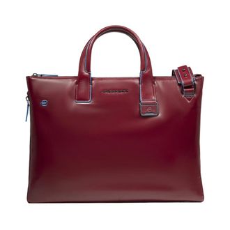 Piquadro Expandable Slim Laptop Bag 15-6 - Heren - Laptoptassen - Rood - ONE Size - Katoen - Tassen