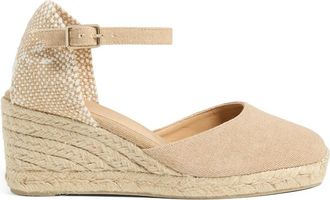Castaner Carol/6/002 7 cm Sleehakken - Dames - Sleehakken - Beige - 41 EU - Katoen - Schoenen