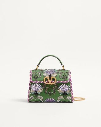 Valentino Garavani Valentino Garavani Mini Vsling Embroidered Handbag With Jewel Logo Wo
