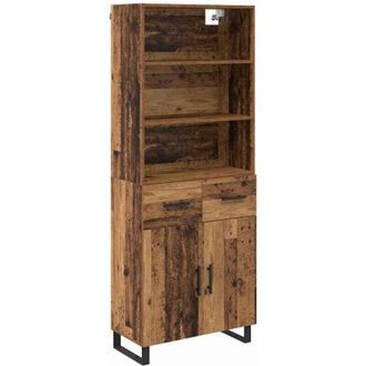 vidaXL Highboard Old Wood 69.5 x 34 x 180 cm Engineered Wood vidaXL