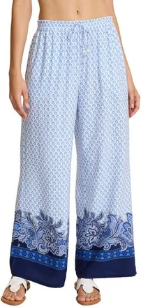 Tommy Bahama Paisley Daze Cover-Up Beach Pants in Paradiso Blu at Nordstrom, Size X-Small