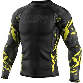OEM Rashguard De Manga Larga Extreme Hobby Black Panther Negro Y Amarillo M