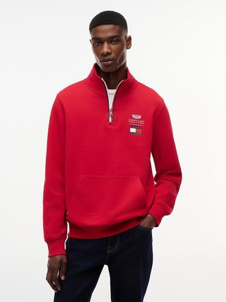Tommy Hilfiger Mens Tommy x Cadillac F1 Team Quarter-Zip - Red - XS