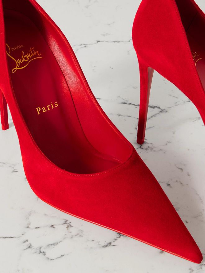 Escarpins Pointus Elizabeth Stuart En Cuir Rouge Très Foncé - Taille 38 - Talons Hauts - Occasion TTBE