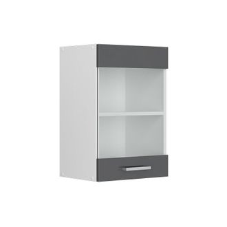 Vicco Mueble Alto Universal R-line, Antracita Alto Brillo, 40 Cm Con Puerta De Cristal