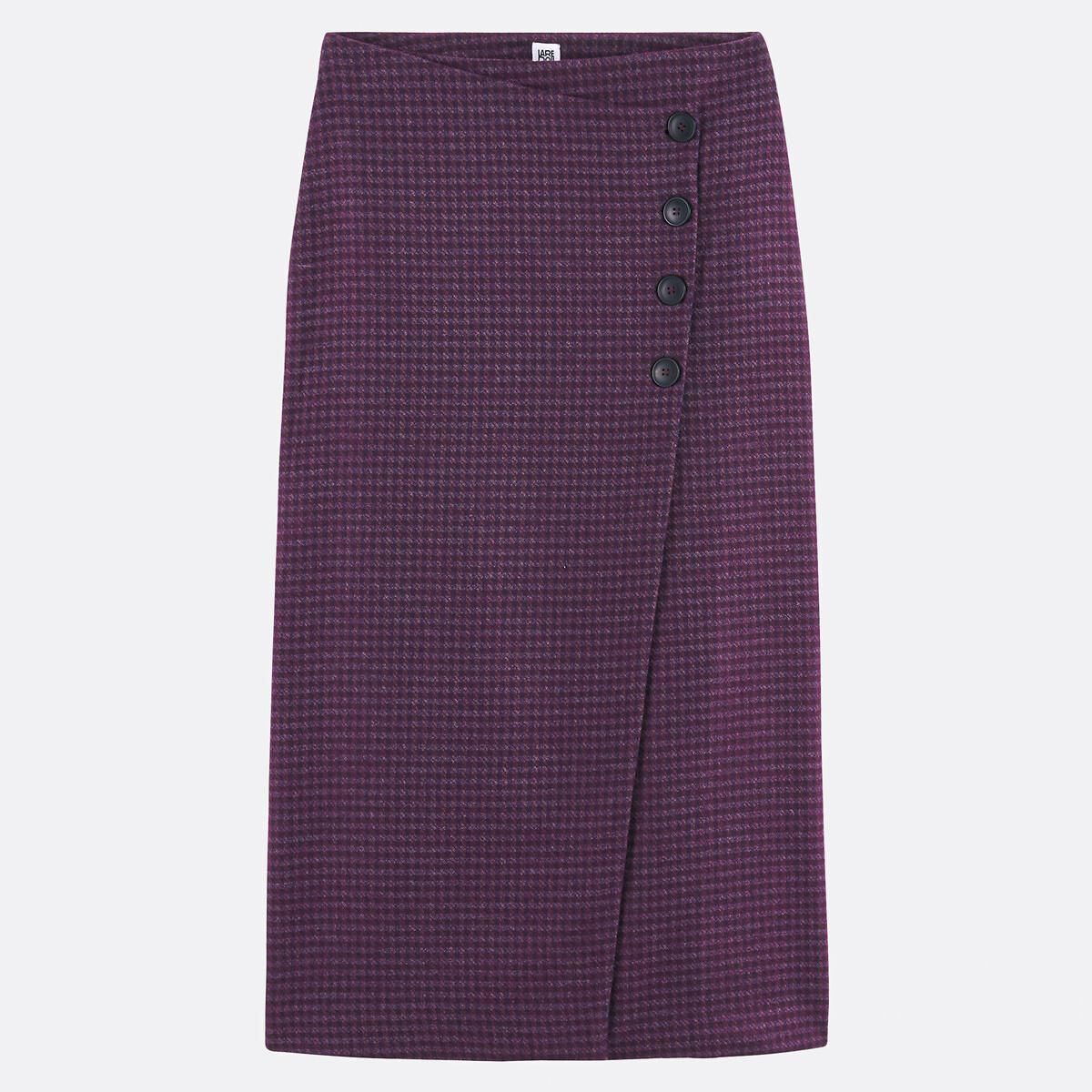 La Redoute Collections Lange geruite wikkelrok van € 64,99 op