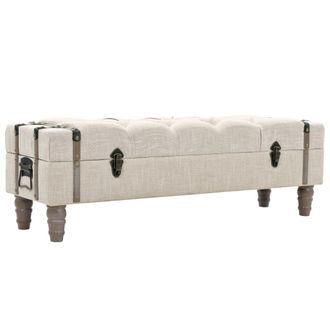 vidaXL Vidaxl Cassapanca In Legno Massello E Acciaio 111x34x37 Cm