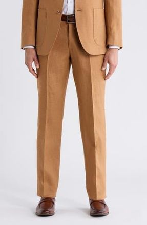 Nordstrom Rack Linen Suit Separates Dress Pants in Brown Saddle at Nordstrom Rack, Size 38 X 32