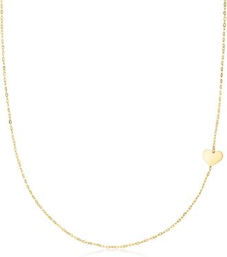 RS Pure by Ross-Simons Italian 10kt Yellow Gold Single Heart Station Necklace