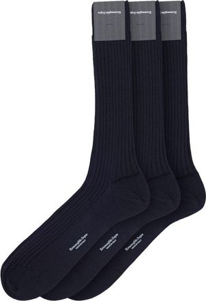 Ermenegildo Zegna Navy Blue Wool Mens Socks