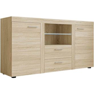 Mirjan24 C&oacute;moda Tucson 104, Roble Sonoma, Con Cajones Y Puertas, N&uacute;mero De Cajones: 2, 82x157x40cm, Led