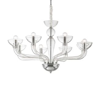 Netlighting Casanova 8 Light Multi Arm Chandelier Clear Glass E14