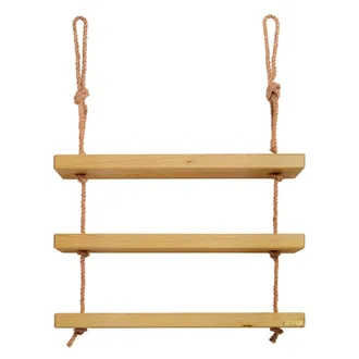 Hannun Estantería colgante de madera maciza color olivo con 3 baldas 70 cm