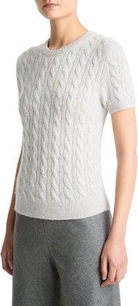 Vince Wool & Cashmere-Blend Cable T-Shirt