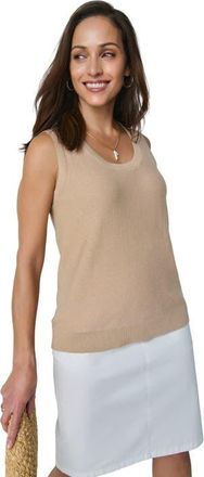 Jessica London Sleeveless Sequin Knit Sweater Shell in New Khaki Shimmer at Nordstrom, Size Medium