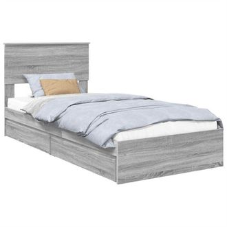vidaXL Cama Con Almacenamiento Con Cabecera Gris Sonoma 90 X 190 Cm Vidaxl