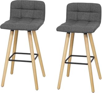 SoBuy Taburetes x2 con respaldo madera gris