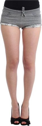 Ermanno Scervino Chique Grijze Mini Shorts met Kant - Dames - Bermuda - Grijs - S - Katoen - Korte Broeken