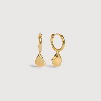 Monica Vinader Gold Fragments Asymmetric Huggie Earrings