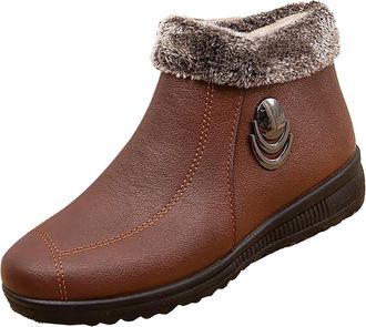 Generic Womens Boots Size 6.5 Uk Plush Deer Prints Flat Round Toe Lazy Suede Shoes Boots Womens Knee High Boots Wide Fit (Coffee, 36)