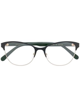 Gucci GG0718O glasses - women - Metal (Other) - 53 - Green