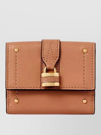 Chlo&eacute; leather grained mini trifold wallet