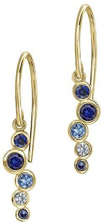 Dower & Hall 18k Blue Sapphire & Aquamarine Cascade Earrings