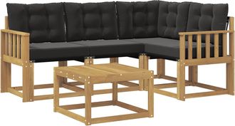 vidaXL Conjunto De Sof&aacute;s De Exterior 5 Uds. Blanco Y Negro Vidaxl