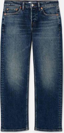 Re/Done Womens Slim Straight Crop Jeans In Smoke Water