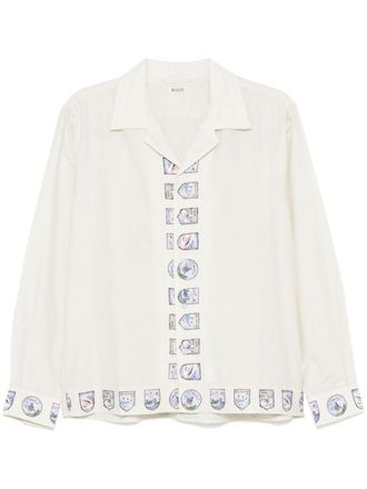 Bode Ski Season shirt - men - Silk/Cotton - M - Neutrals