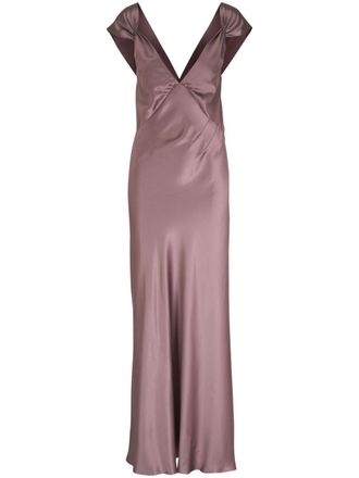 Saint Laurent Zijden maxi-jurk - Roze