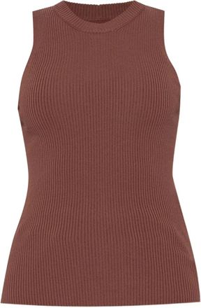 Rick Owens Top smanicato a coste - Rosso