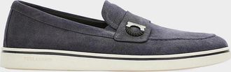Ferragamo Men & apos;s Tancredi Suede Boat Shoe Loafers