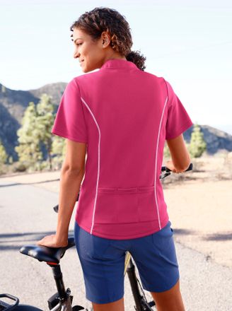 Catamaran Funktionsshirt CATAMARAN Fahrradshirt, Damen, Gr. 36/38, pink (fuchsia), 100% Polyester, gemustert, mehrfarbig, Rundhals, Shirts Funktionsshirt