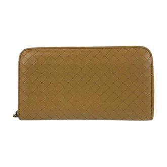 Bottega Veneta Pre-owned Wallets, female, Beige, Size: ONE SIZE Pre-owned Intrecciato Leather Long Wallet