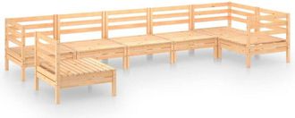 vidaXL Juego De Muebles De Jard&iacute;n 7 Piezas Madera Maciza Pino Vidaxl