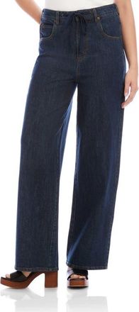 Karen Kane Drawstring Wide Leg Jeans in Denim at Nordstrom, Size X-Large