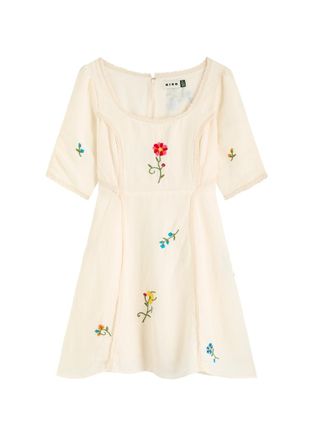 Rixo Rixo Marne Floral-embroidered Woven Mini Dress - Cream - 10 (UK10 / S)