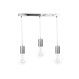 Netlighting Verre Bar Pendant Ceiling Light Silver 60cm 3x E27