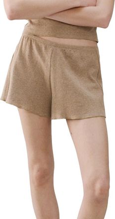 Mango Cotton Blend Pajama Shorts in Medium Brown at Nordstrom, Size Small