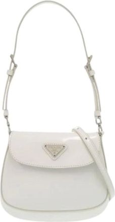 Prada Pre-owned Shoulder Bags, female, White, Size: ONE SIZE Pre-owned Leather Shoulder Bag