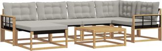 vidaXL Conjunto De Sof&aacute;s De Exterior 7 Uds. Blanco Y Gris Claro Vidaxl